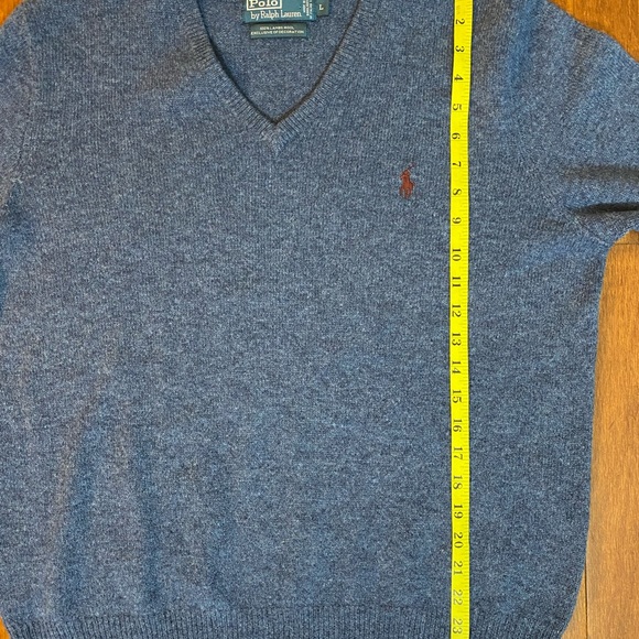 Polo by Ralph Lauren Lambs Wool V-Neck Men's Sweater Size Large - Picture 6 of 7